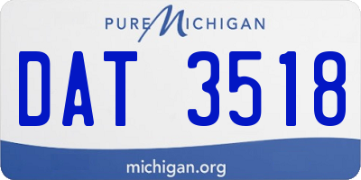 MI license plate DAT3518