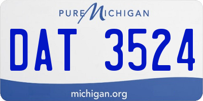 MI license plate DAT3524