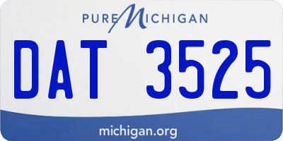 MI license plate DAT3525