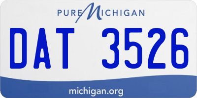 MI license plate DAT3526