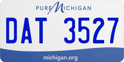 MI license plate DAT3527