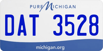 MI license plate DAT3528