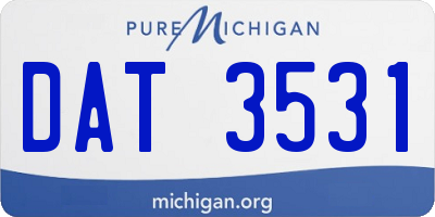 MI license plate DAT3531