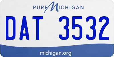 MI license plate DAT3532