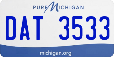 MI license plate DAT3533