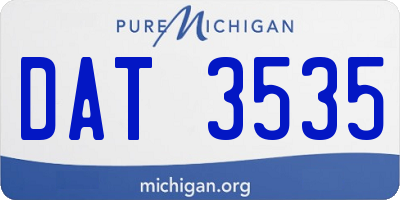 MI license plate DAT3535