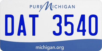 MI license plate DAT3540