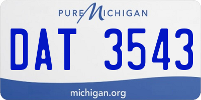 MI license plate DAT3543
