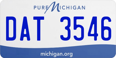 MI license plate DAT3546