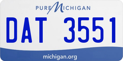 MI license plate DAT3551