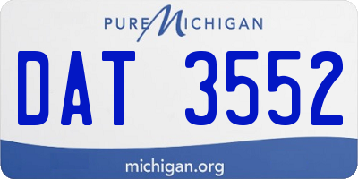 MI license plate DAT3552
