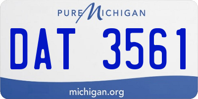 MI license plate DAT3561