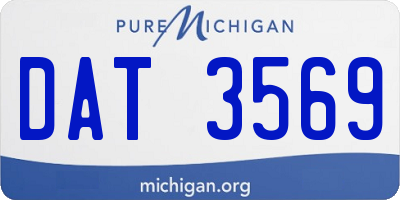 MI license plate DAT3569
