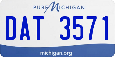 MI license plate DAT3571