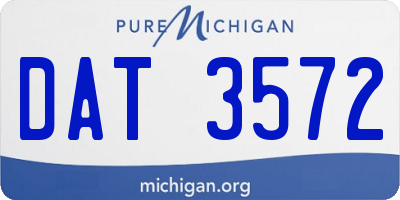 MI license plate DAT3572