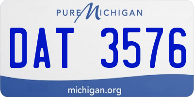 MI license plate DAT3576