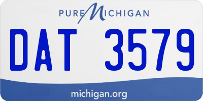 MI license plate DAT3579