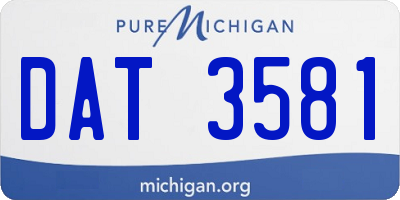 MI license plate DAT3581