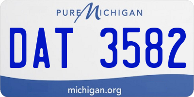 MI license plate DAT3582