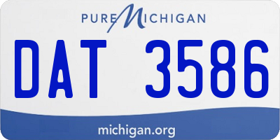 MI license plate DAT3586