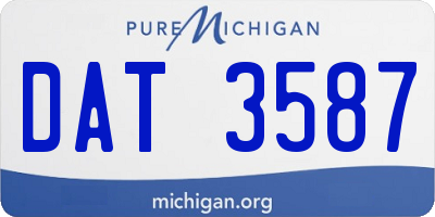 MI license plate DAT3587