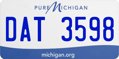 MI license plate DAT3598
