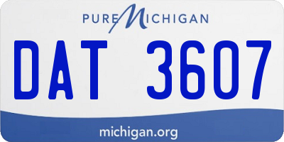 MI license plate DAT3607