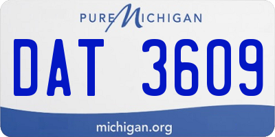 MI license plate DAT3609