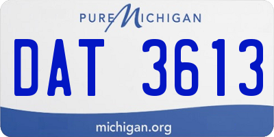 MI license plate DAT3613