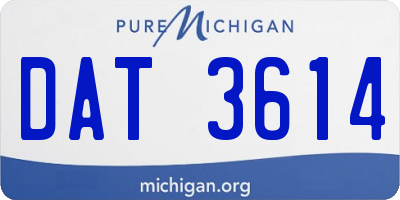 MI license plate DAT3614