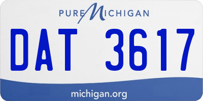 MI license plate DAT3617