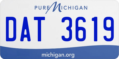 MI license plate DAT3619