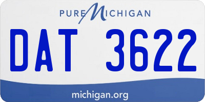 MI license plate DAT3622