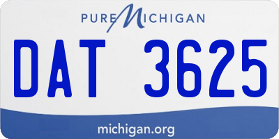 MI license plate DAT3625