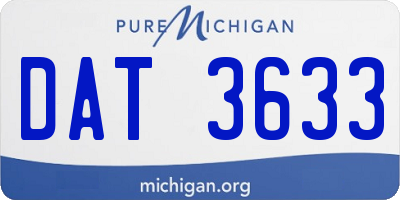 MI license plate DAT3633