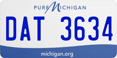 MI license plate DAT3634