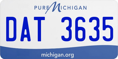 MI license plate DAT3635