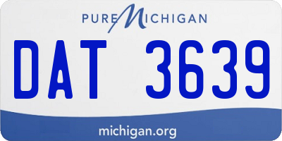 MI license plate DAT3639