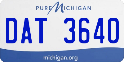 MI license plate DAT3640