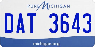 MI license plate DAT3643