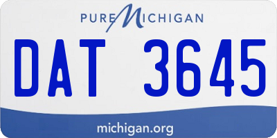 MI license plate DAT3645