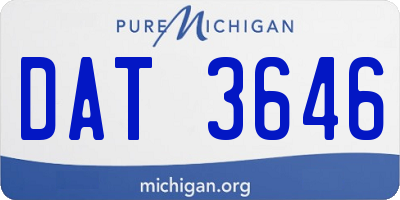 MI license plate DAT3646