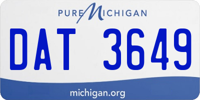 MI license plate DAT3649