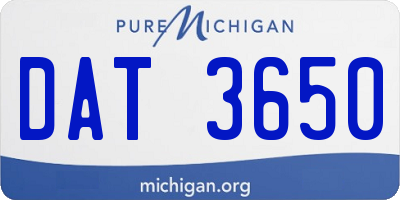 MI license plate DAT3650