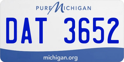 MI license plate DAT3652