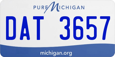 MI license plate DAT3657