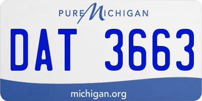 MI license plate DAT3663