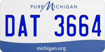 MI license plate DAT3664