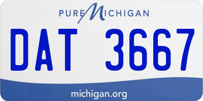 MI license plate DAT3667