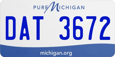 MI license plate DAT3672